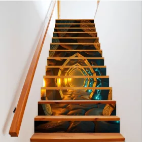   Sticker decorativ pentru scari interioare, print autoadeziv de inalta rezolutie, dimensine 200 x 124 cm, cod: AVX-STAIRS-03