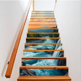   Sticker decorativ pentru scari interioare, print autoadeziv de inalta rezolutie, dimensine 200 x 124 cm, cod: AVX-STAIRS-06