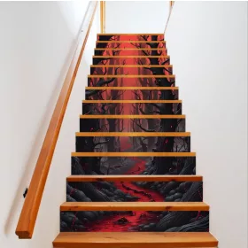   Dekoratív matrica belső lépcsőkre, nagy felbontású öntapadós nyomtatás, méretek 200 x 124 cm, kód: AVX-STAIRS-15