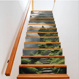   Dekoratív matrica belső lépcsőkre, nagy felbontású öntapadós nyomtatás, méretek 200 x 124 cm, kód: AVX-STAIRS-19