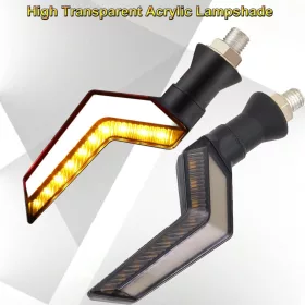   Set 2 lampi Semnalizare Moto, model BUMERANG, cu 2 functii, pozitie si semnalizare, tensiune 12V