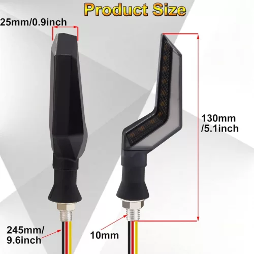 Set 2 lampi Semnalizare Moto, model BUMERANG, cu 2 functii, pozitie si semnalizare, tensiune 12V