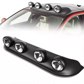   4 darab LED-es és Angel Eyes projektorból álló készlet, mennyezetre vagy motorháztetőre szerelhető, 12 V-os tápegységgel, 85 cm hosszú, terepjárókhoz tervezve