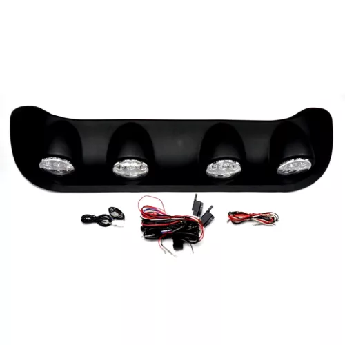 Sada 4 LED projektorov a Angel Eyes, montáž na strop alebo kryt, s 12V napájaním, dĺžka 85 cm, určená pre SUV