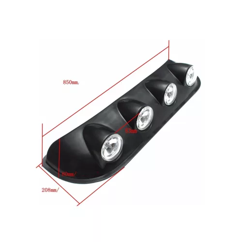 Sada 4 LED projektorov a Angel Eyes, montáž na strop alebo kryt, s 12V napájaním, dĺžka 85 cm, určená pre SUV