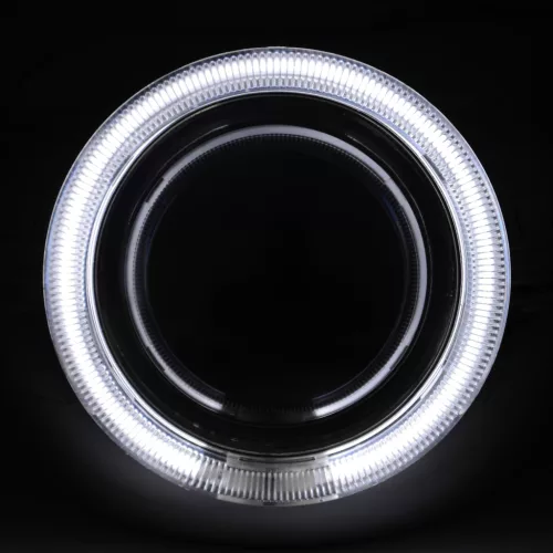 Sada 4 LED projektorov a Angel Eyes, montáž na strop alebo kryt, s 12V napájaním, dĺžka 85 cm, určená pre SUV