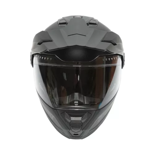 Casca motocross integrala, negru mat cu viziera transparenta si ochelari de soare marimea XL, model LION