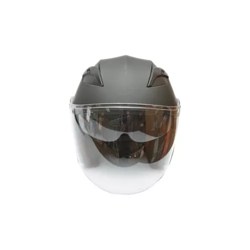 Casca moto tip jet neagra cu viziera transparenta si ochelari de soare marimea XL, model Urban