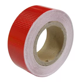  Méhsejtes öntapadó fényvisszaverő szalag - PIROS (tekercs 5cm x 25m)