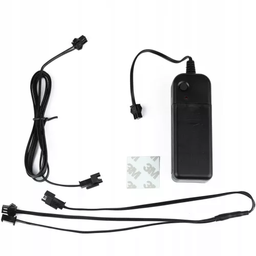 Set 2 benzi LED pentru iluminare casca moto, culoare alba, telecomanda cu fir, alimentare baterii