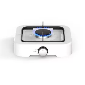   Kis, egyégős tűzhely kamionsofőröknek, lakókocsizóknak, kempingezéshez, utazáshoz, méret 26 x 26 cm, szín fehér