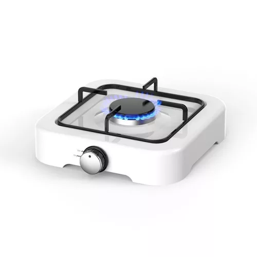 Kis, egyégős tűzhely kamionsofőröknek, lakókocsizóknak, kempingezéshez, utazáshoz, méret 26 x 26 cm, szín fehér