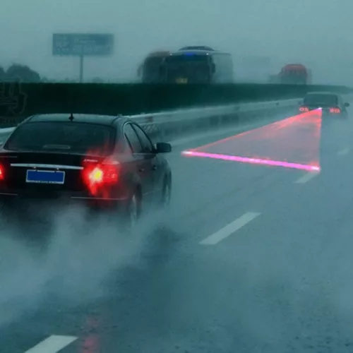 Projektor hmly s laserovým lúčom zabraňujúcim nehodám, s 12 V napájaním, červená farba, pre terénne vozidlá, štvorkolky, SSV