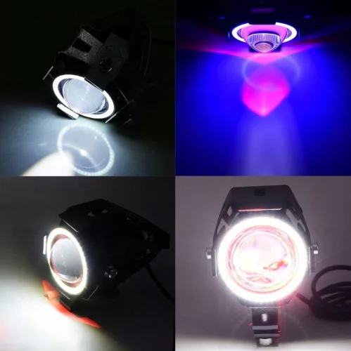 LED projektor s lupou, Angel Eye WHITE a Devil Eye RED, s 12V napájaním, pre terénne vozidlá, štvorkolky, SSV a UTV