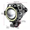 Proiector LED cu Lupa, Angel Eye ALB si Devil Eye RED, alimentare 12V, pentru Off-Road, ATV, SSV, UTV