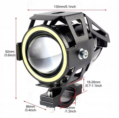 LED projektor s lupou, Angel Eye WHITE a Devil Eye RED, s 12V napájaním, pre terénne vozidlá, štvorkolky, SSV a UTV