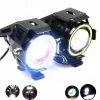 LED projektor s lupou, Angel Eye WHITE a Devil Eye RED, s 12V napájaním, pre terénne vozidlá, štvorkolky, SSV a UTV