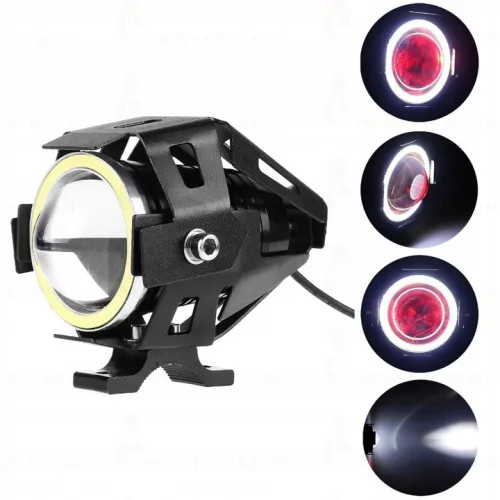 LED projektor s lupou, Angel Eye WHITE a Devil Eye RED, s 12V napájaním, pre terénne vozidlá, štvorkolky, SSV a UTV
