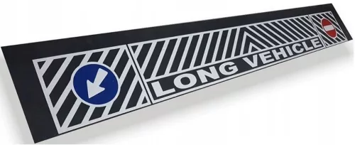 Aparatoare de noroi pentru camioane, inscriptionata, din cauciuc, dimensiune 240 x 35 cm