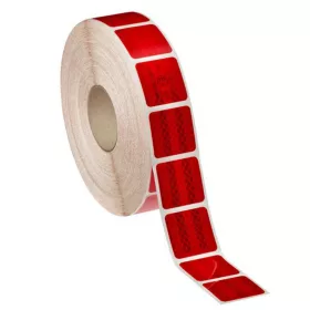   Banda reflectorizanta adeziva intrerupta pentru prelate - ROSIE (rola 5cm x 45m)