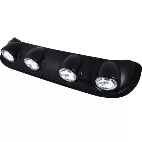 4 darabos projektorkészlet H3 halogénizzókkal, mennyezetre vagy motorháztetőre szerelhető, 12 V-os tápegységgel, 100 cm hosszú, terepjárókhoz tervezve