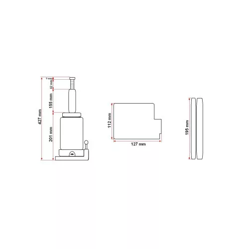Cric hidraulic 12 tone, inaltime ridicare 210 - 427 mm