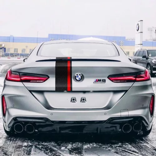 Sticker autoadeziv Tuning, model "Rally Stripe Carbon 3D", dimensiune 140 x 17 cm, culoare Negru/Rosu