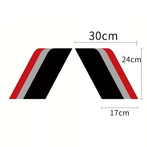 Sticker autoadeziv Tuning, model "Racing Flag", dimensiune 30 x 24 x 17 cm, culoare Negru/Argintiu/Rosu