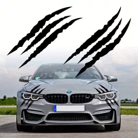   2 db-os öntapadós Tuning matrica szett, "Monster Scratches" modell, 37 x 9 cm méret, fekete szín