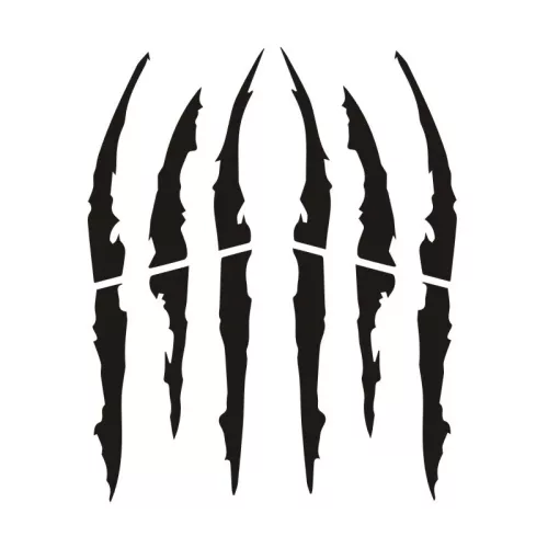 2 db-os öntapadós Tuning matrica szett, "Monster Scratches" modell, 37 x 9 cm méret, fekete szín