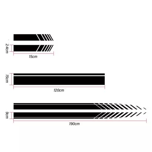 Set 5 stickere autoadezive Tuning, model "Racing Stripes V1", dimensiune 190 cm, culoare Rosie