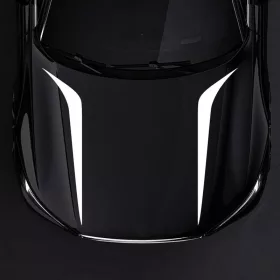   2 db-os öntapadós Tuning matrica szett, "Hood Stripes V2" modell, 100 x 26 cm méret, fehér szín