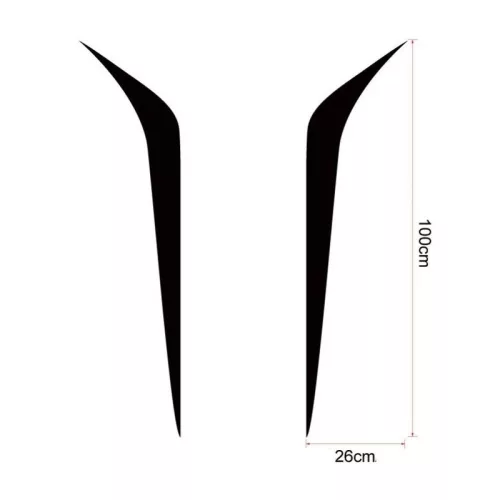 2 db-os öntapadós Tuning matrica szett, "Hood Stripes V2" modell, 100 x 26 cm méret, fehér szín