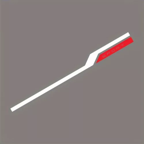 Set sticker autoadeziv Tuning in doua culori, model "Hood Stripes V3", dimensiune 130 x 10 cm, culoare Rosu + Negru