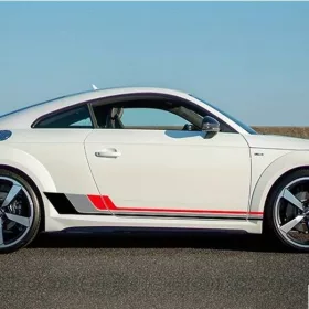   2 db-os öntapadós tuning matrica szett, "Racing Stripes V2" modell, 180 x 16,5 cm méret, fekete + szürke + piros szín