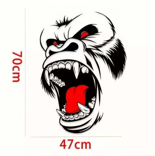 2 db öntapadós Tuning matrica szett két színben, "Gorilla" modell, méret 70 x 47 cm, szín fekete + piros