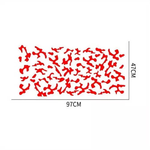 2 db öntapadós Tuning matrica szett két színben, "Paint Stains" modell, méret 97 x 47 cm, szín fekete + piros