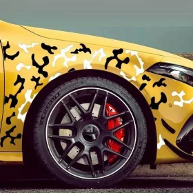   2 db öntapadós Tuning matrica szett két színben, "Paint Stains" modell, méret 97 x 47 cm, szín fekete + fehér