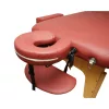 Összecsukható masszázsasztal, 3 zónás, fa váz, 5 cm-es habszivacs, magasság 55-76 cm, eko bőr, méretek 60x213 cm, bordó szín
