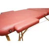 Összecsukható masszázsasztal, 3 zónás, fa váz, 5 cm-es habszivacs, magasság 55-76 cm, eko bőr, méretek 60x213 cm, bordó szín