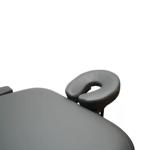 Összecsukható masszázsasztal, 3 zónás, fa váz, 5 cm-es habszivacs, magasság 55-76 cm, eko bőr, méretek 60x213 cm, szín Fekete