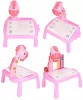 Masa Muzicala de Desen pentru copii cu Proiector, model Girafa, culoare Roz, 24 imagini, AVX-WT-222-2-PINK-GIRAFFE
