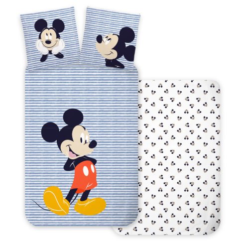 Disney Mickey Strip gyerek, ovis ágyneműhuzat 100×140 cm, 40×45 cm