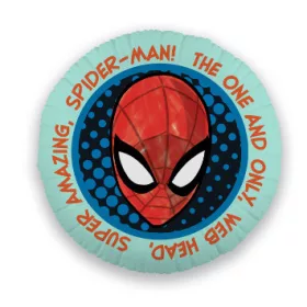 Spiderman-Netzkopf-Kissen, Dekokissen 35x35 cm aus Velours