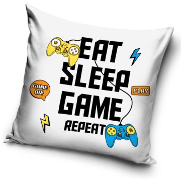 Gamer Repeat White párnahuzat 40x40 cm