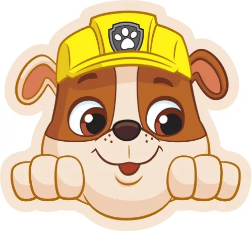 Paw Patrol Rubble Kissen, Dekokissen 40x37 cm Velours
