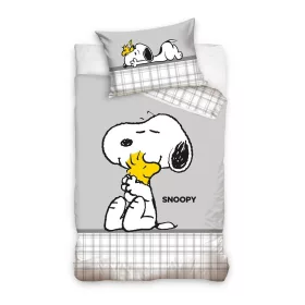   Snoopy & Woodstock Kinderbettwäsche-Set, 100x135 cm, 40x60 cm