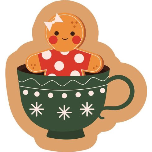 Mézeskalács Cup Karácsony formapárna, díszpárna 36x34 cm Velúr