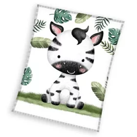 Zebra Leafy Korallenfleece-Decke 110x140cm