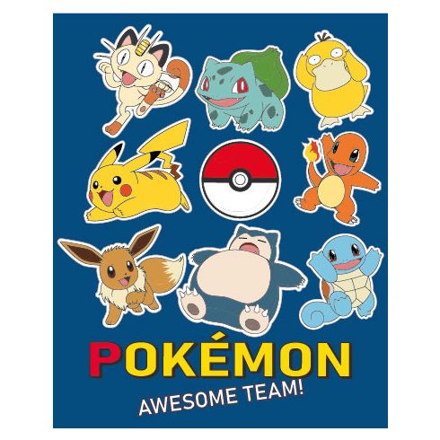 Pokémon Awesome Team coral fleece polár takaró 130x160cm